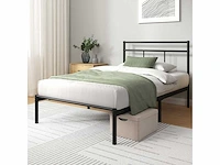 Bed 200 x 90 cm - 30 cm hoog - metalen bedframe met hoofdeinde - afbeelding 3 van  6
