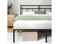 Bed 200 x 90 cm - 30 cm hoog - metalen bedframe met hoofdeinde - afbeelding 4 van  6
