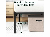 Bed 200 x 90 cm - 30 cm hoog - metalen bedframe met hoofdeinde - afbeelding 6 van  6