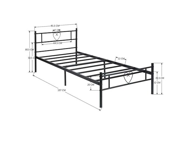 Bed 90 x 190 cm - afbeelding 2 van  4