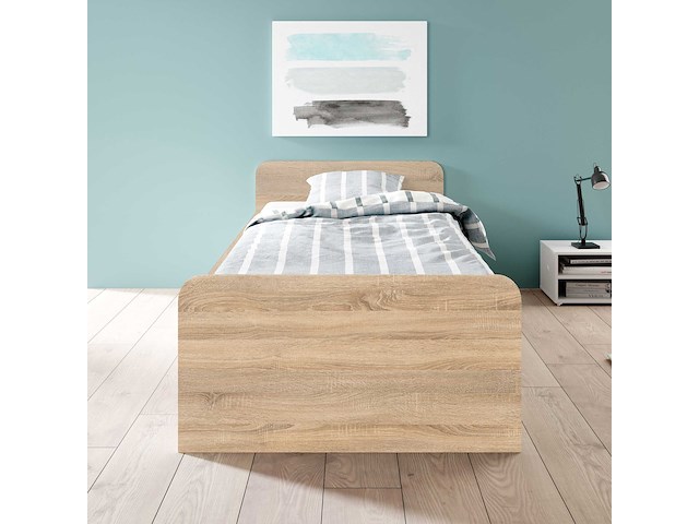 Bed barko 90x200 met 3 lades - eik - afbeelding 1 van  8