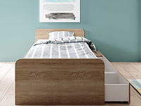 Bed barko 90x200 met 3 lades - eik - afbeelding 2 van  8