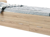 Bed barko 90x200 met 3 lades - eik - afbeelding 4 van  8