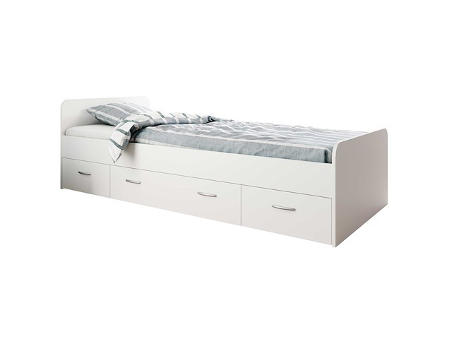 Bed barko 90x200 met 3 lades - wit - afbeelding 2 van  7