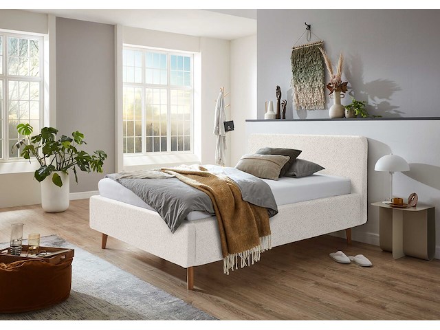 Bed dalila 140x200cm teddystof met opbergruimte - wit - afbeelding 1 van  3