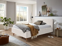 Bed dalila 140x200cm teddystof met opbergruimte - wit