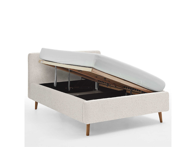 Bed dalila 140x200cm teddystof met opbergruimte - wit - afbeelding 3 van  3