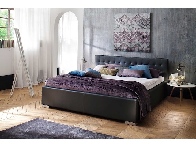 Bed delphine 140x200 - zwart - afbeelding 1 van  1