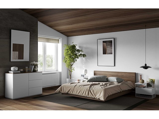 Bed float 180x200 - walnoot - afbeelding 4 van  6