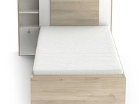 Bed liva 90 x 190 cm-kronberg eik/mat wit - afbeelding 1 van  7