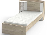 Bed liva 90 x 190 cm-kronberg eik/mat wit - afbeelding 2 van  7