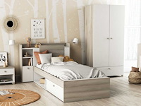 Bed liva 90 x 190 cm-kronberg eik/mat wit - afbeelding 7 van  7