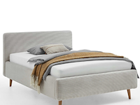 Bed madras 140x200cm met opbergruimte ribfluweel - beige - afbeelding 4 van  8