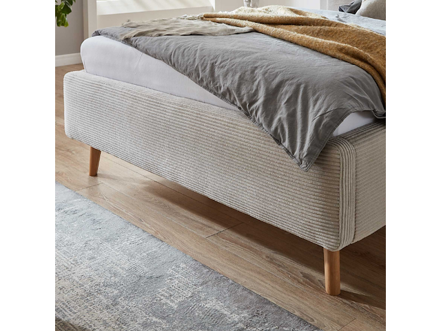 Bed madras 140x200cm met opbergruimte ribfluweel - beige - afbeelding 5 van  8
