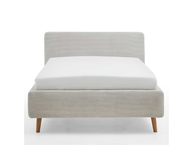 Bed madras 140x200cm met opbergruimte ribfluweel - beige - afbeelding 7 van  8