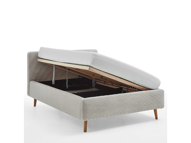Bed madras 140x200cm met opbergruimte ribfluweel - beige - afbeelding 8 van  8
