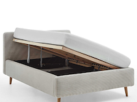 Bed madras 140x200cm met opbergruimte ribfluweel - beige - afbeelding 8 van  8