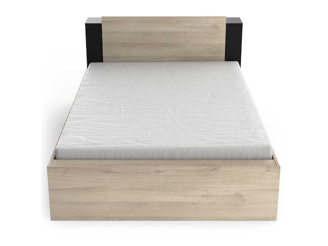 Bed maura met opbergruimte 140 x 190cm/200 cm-kronberg eik/matzwart - afbeelding 1 van  8