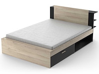 Bed maura met opbergruimte 140 x 190cm/200 cm-kronberg eik/matzwart - afbeelding 2 van  8