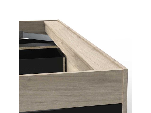 Bed maura met opbergruimte 140 x 190cm/200 cm-kronberg eik/matzwart - afbeelding 5 van  8
