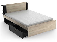 Bed maura met opbergruimte 140 x 190cm/200 cm-kronberg eik/matzwart - afbeelding 6 van  8