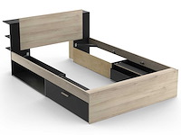 Bed maura met opbergruimte 140 x 190cm/200 cm-kronberg eik/matzwart - afbeelding 7 van  8