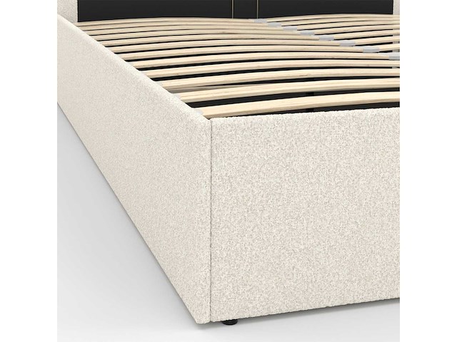 Bed met afgerond hoofdeinde 160x200 - witte boucle - afbeelding 5 van  8