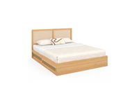 Bed met cane hoofdeinde en ingebouwde lades 160x200cm - afbeelding 9 van  10