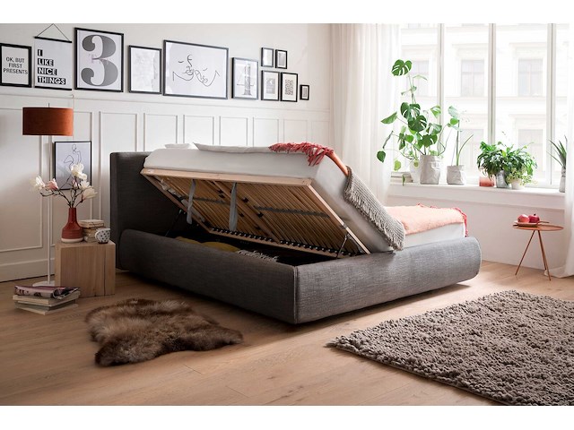 Bed met opbergruimte celine 180x200 - antraciet - afbeelding 2 van  5