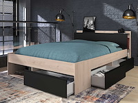 Bed most 140x190/200cm met lades - zwart - afbeelding 2 van  7