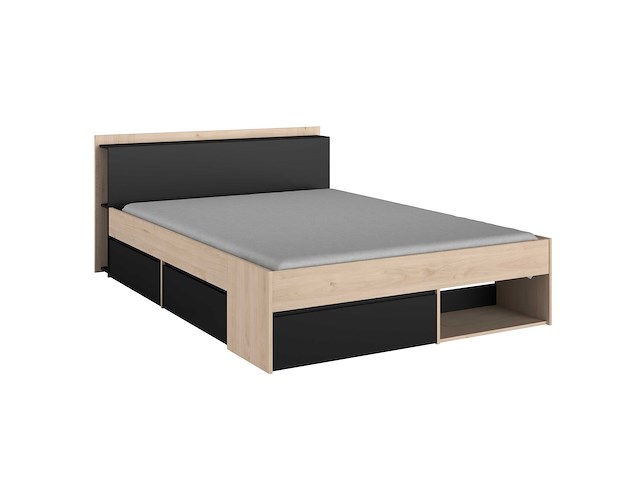 Bed most 140x190/200cm met lades - zwart - afbeelding 1 van  7
