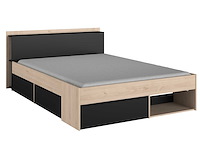 Bed most 140x190/200cm met lades - zwart - afbeelding 1 van  7
