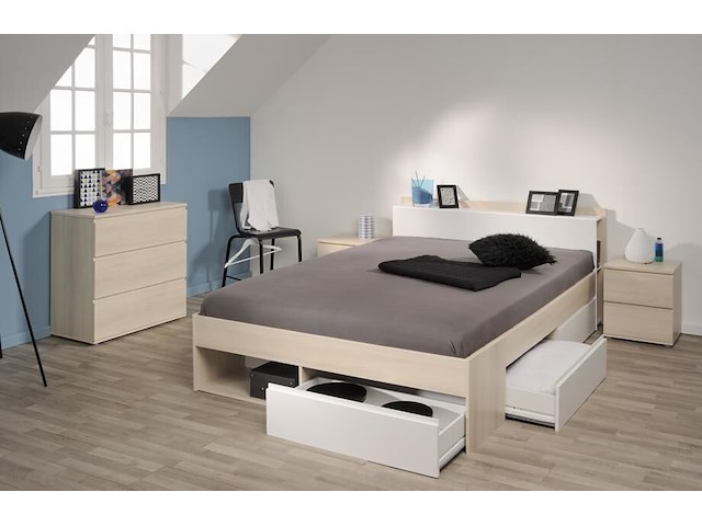 Bed most 160x200cm met lades - acacia - afbeelding 1 van  8