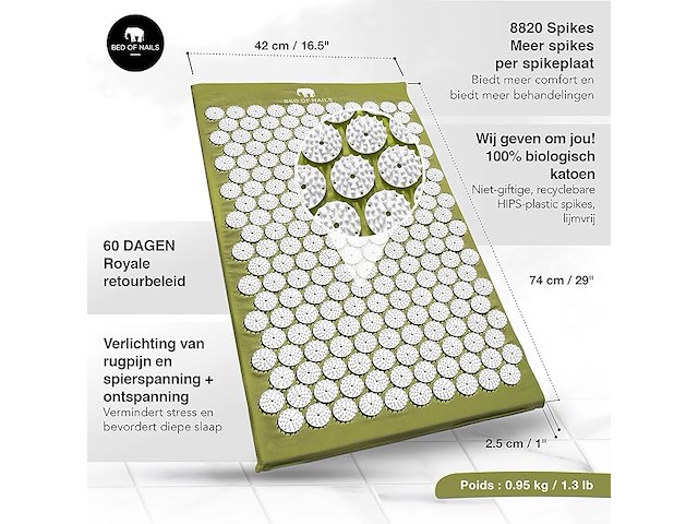 Bed of nails acupressuurmat - afbeelding 4 van  5