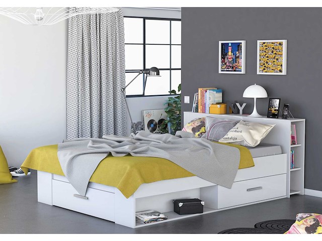 Bed polly 140 x 190 cm-mat wit - afbeelding 6 van  7