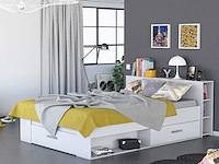 Bed polly 140 x 190 cm-mat wit - afbeelding 6 van  7