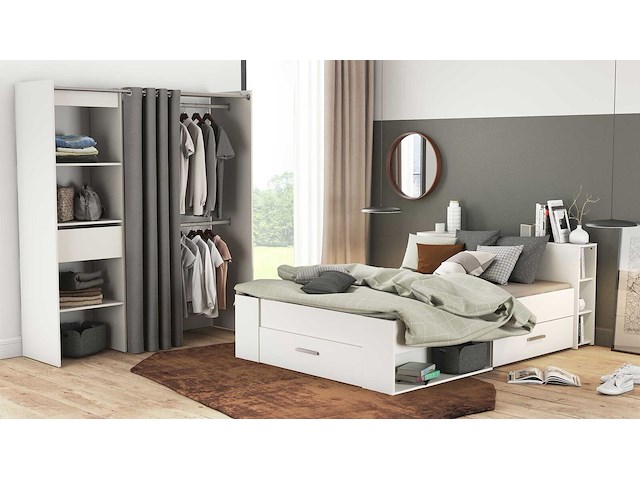 Bed polly 140 x 190 cm-mat wit - afbeelding 7 van  7