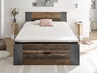 Bed rudi 140x200 met 1 lade - old style/beton - afbeelding 1 van  6