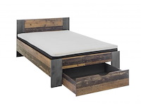 Bed rudi 140x200 met 1 lade - old style/beton - afbeelding 3 van  6
