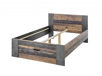Bed rudi 140x200 met 1 lade - old style/beton - afbeelding 4 van  6