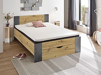 Bed rudi 140x200 met 1 lade - oude eik/beton - afbeelding 1 van  2