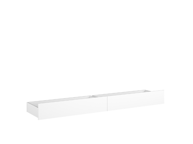 Bed shelby 90x200 cm met 2 opberglades en achterbouw-eik/wit - afbeelding 3 van  5