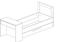 Bed shipley 90x200 met bureau en bedlade - grenen/ wit - afbeelding 7 van  7