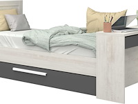Bed shipley 90x200 met bureau en bedlade - grenen/ wit - afbeelding 5 van  7
