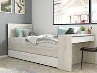 Bed shipley 90x200 met bureau en lade - wit grenen - afbeelding 1 van  7