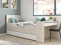 Bed shipley 90x200 met bureau en lade - wit grenen - afbeelding 4 van  7