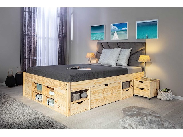 Bed xavier 160x200cm met opbergruimte - dennenhout - afbeelding 7 van  8