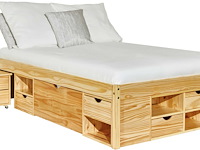 Bed xavier 160x200cm met opbergruimte - dennenhout - afbeelding 1 van  8
