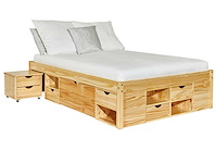 Bed xavier 180x200cm met opbergruimte - dennenhout - afbeelding 1 van  7