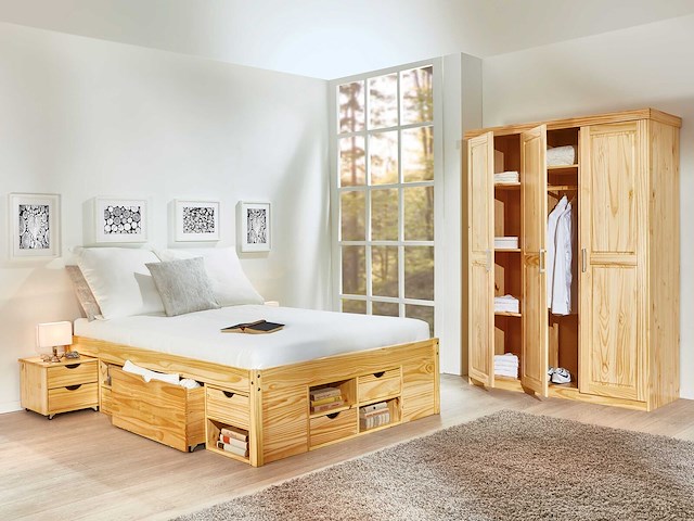 Bed xavier 180x200cm met opbergruimte - dennenhout - afbeelding 5 van  7